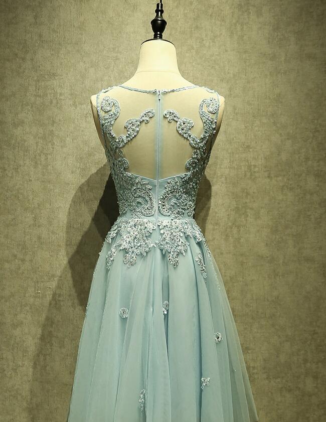 Lovely Homecoming Dress Mint Green Tulle Short Lace Beaded Knee Length Wedding Party Dress    cg22096