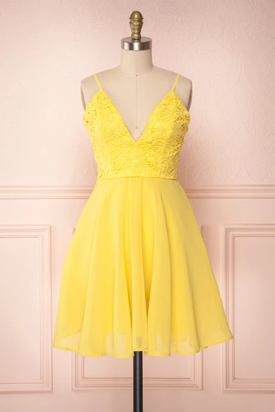 Homecoming Gown Yellow Homecoming Dresses    cg22205