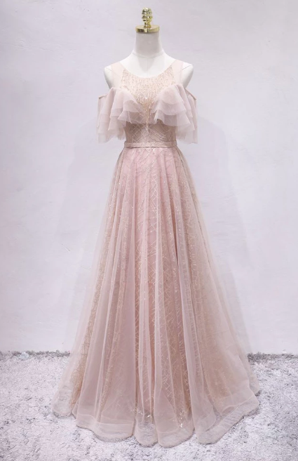 UNIQUE TULLE LONG PROM DRESS, TULLE LONG EVENING DRESS cg2221