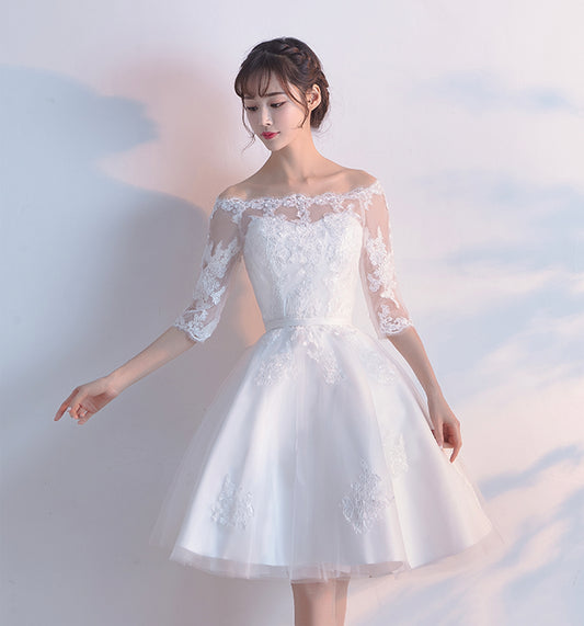 WHITE LACE SHORT A LINE DRESS FASHION DRESS  Homecoming Dress   cg22652