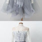 Elegant Lace Long Sleeves Organza Zipper Back Short Homecoming dresses cg227