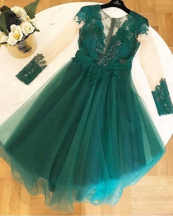 Elegant Dark Green Short Homecoming Dresses        cg22978