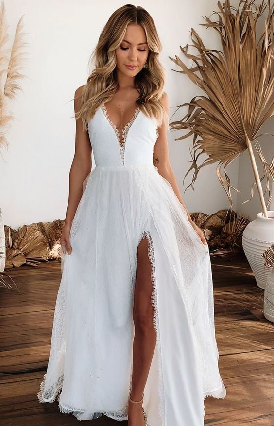 Long Prom Dresses Cute Girl Simple Elegant Wedding Dresses     cg23723