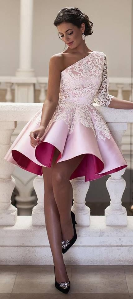 Short homecoming dress , one shoulder homecoming dress cg242