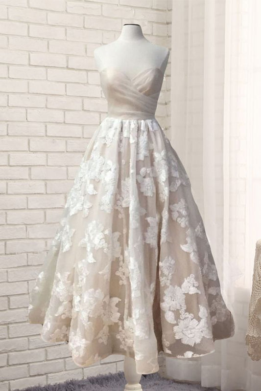 Sweetheart ivory lace long customize prom dress, ivory evening dress cg2481