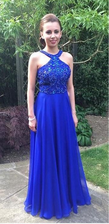 Royal Blue Prom Dress, Graduation School Party Gown, Winter Formal Dress cg2615