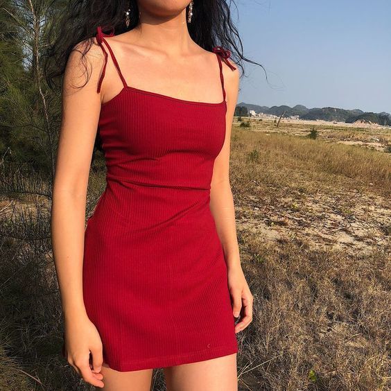 Spaghetti Strap Dress , Red short homecoming dress cg271