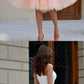 Cute A Line Sweetheart White and Peach Tulle Short Homecoming Dresses cg279