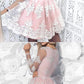 short pink homecoming dress, pink lace short homecoming dress party dress dancing dress cg295