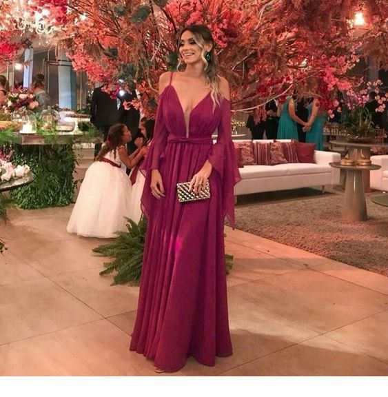 Amazing purple V-neck prom dress  cg3237