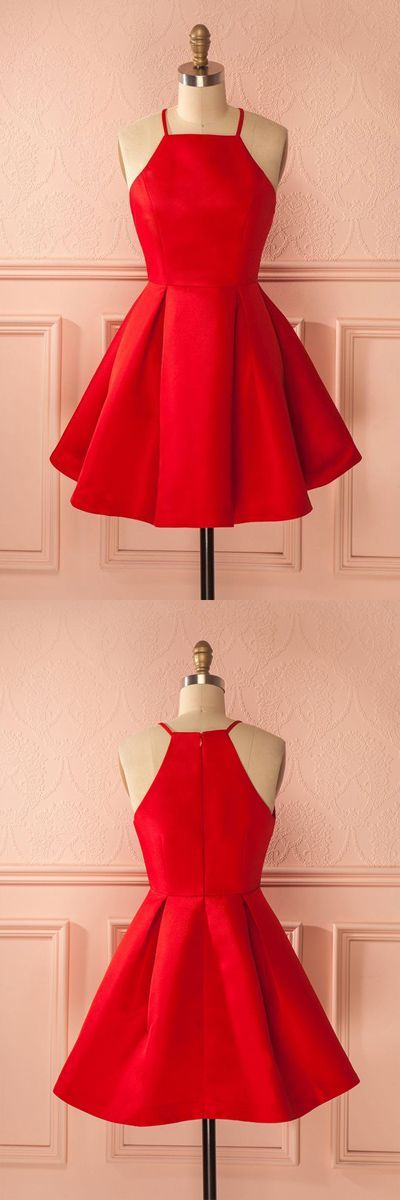 Short Straps Red Dresses,Cheap Homecoming Dress for Girl cg326