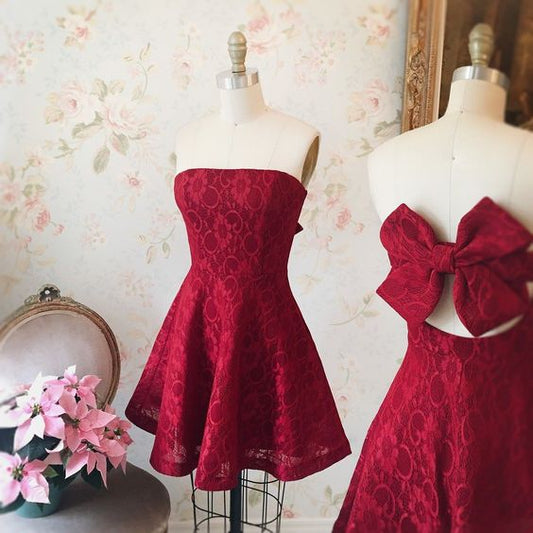2019 Homecoming Dresses A Line red Short/Mini dress   cg3260
