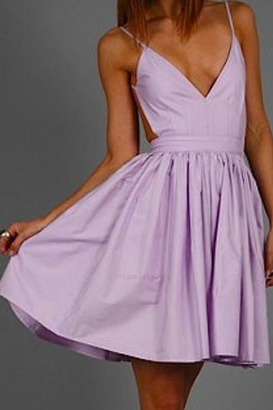 Popular Lilac Homecoming Dress,Party Dress,Ruffled Cocktail Dress cg3379