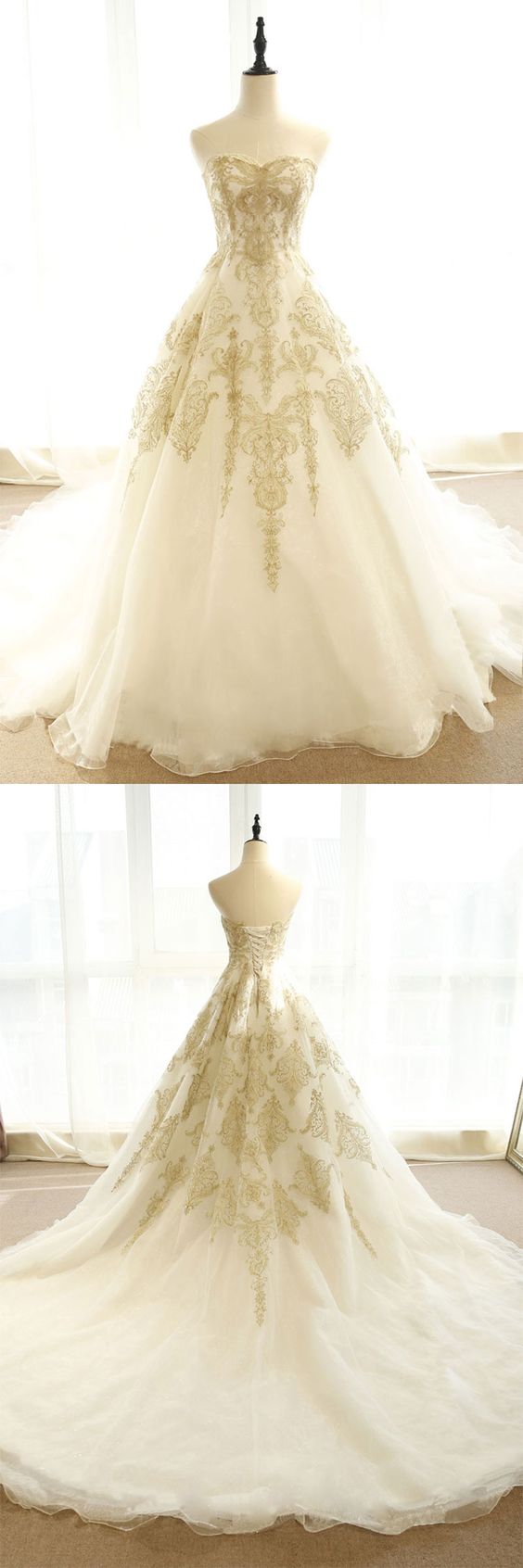 champagne lace long wedding dress, champagne bridal dress, champagne lace wedding prom gown cg3482