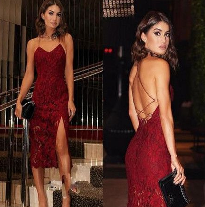 homecoming dresses ,Lace Homecoming Dresses,Sexy Burgundy Lace cg3520