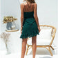 Stunning Lace Tight Asymmetry Dark Green Short Formal homecoming Dress cg3580