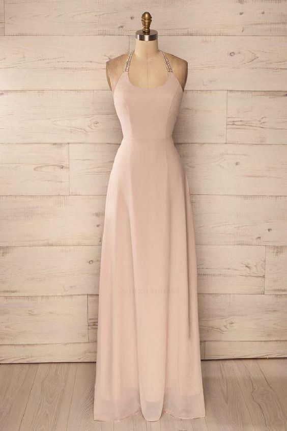 Custom Made Morden Prom Dresses Simple Halter Chiffon Simple Cheap Long Prom Dress cg3619