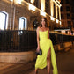 Long Chiffon Yellow Prom Dresses with Irregular Skirt cg3627