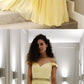 princess off the shoulder yellow long party dress prom dress cg3892