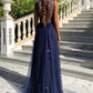 See-through Backless Starry Sky Evening prom Dress cg3955