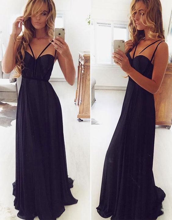 Simple sweetheart chiffon long prom dress chiffon evening dress cg3960