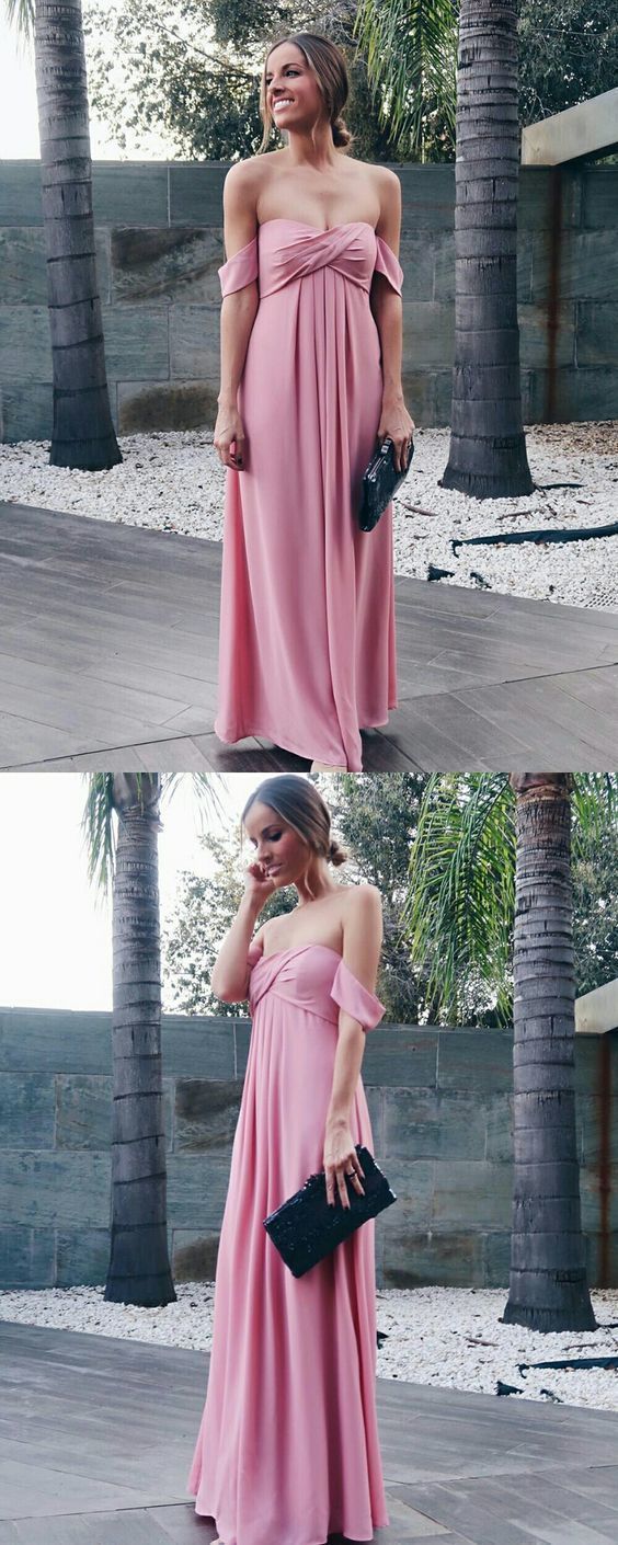 Ruched Chiffon Sweetheart Off Shoulder Prom Dresses Long cg4194