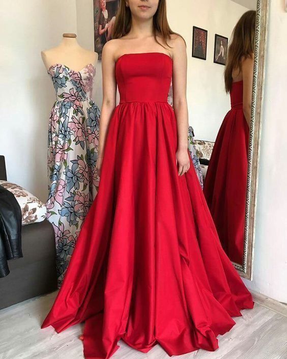 Charming Prom Dress Saint Evening Dress Strapless Prom Dresses A-Line Formal Dresses Cheap Prom Gowns  cg4248