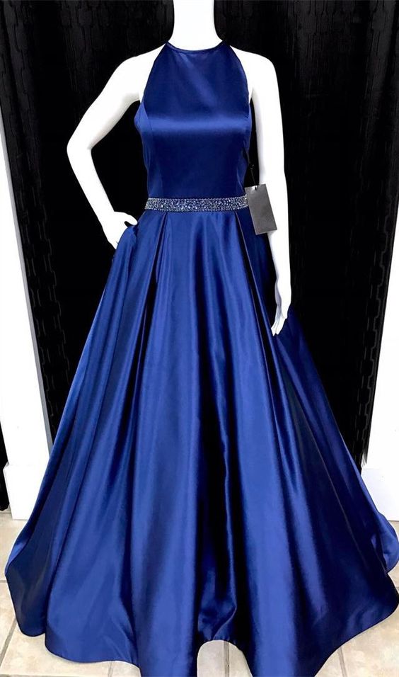 navy blue prom dress,ball gowns prom dress,satin prom dress cg4274