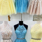 A Line Jewel Lace Up Back Yellow Homecoming Dress With Appliques Beading cg4308
