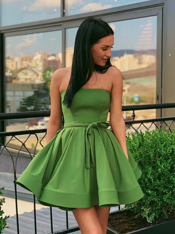Short Green Dresses, Short Green Formal Graduation Homecoming Dresses cg4335