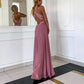 Stylish v neck chiffon lace long prom dress, evening dress cg4556
