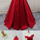 Evening Dresses, A-line/Princess Prom Dresses, Long Party Dresses, Off-the-shoulder red Long satin party dress  cg471