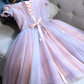 Pink tulle sequins short homecoming dress, pink evening dress  cg4718