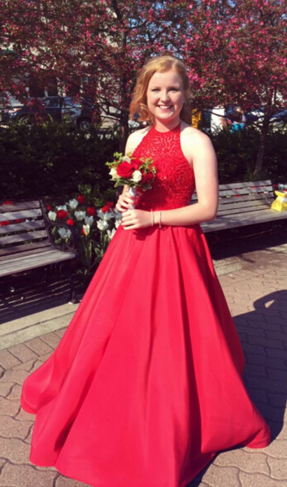 Red Prom Dress,Ball Gown Prom Dress,Beaded Bodice Prom dress cg4774