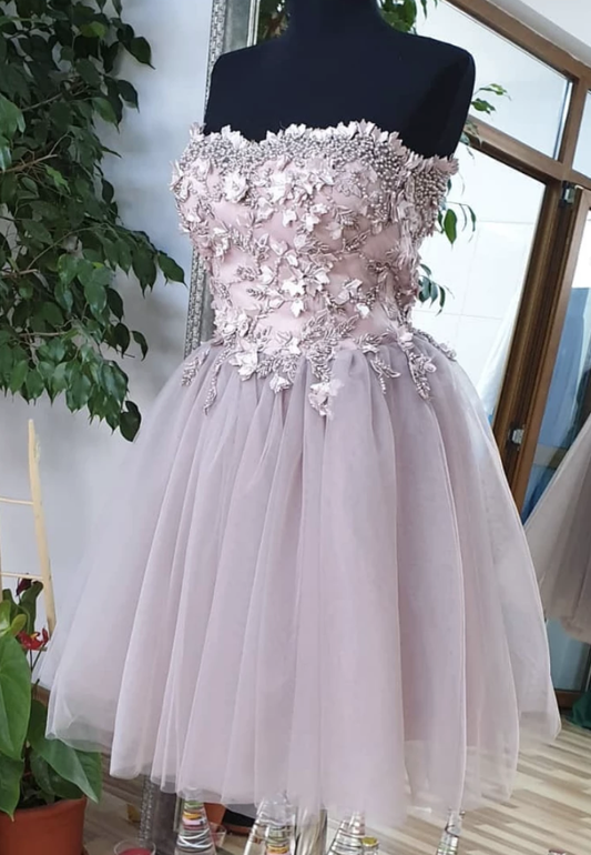 Cute sweetheart tulle lace beads short party dress, homecoming dress cg4983