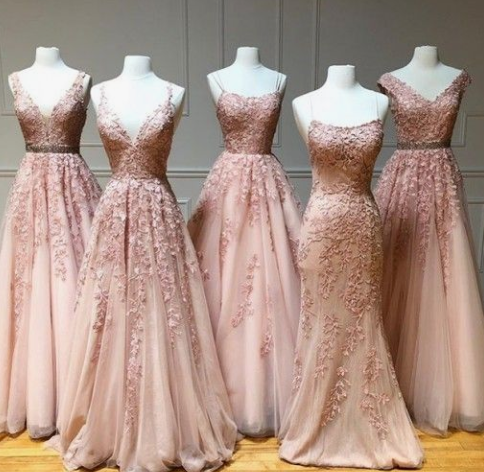 Princess Long Light pink Prom Dress with Appliques cg5186