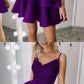short purple v neck homecoming dresses for back to school dress cg5202