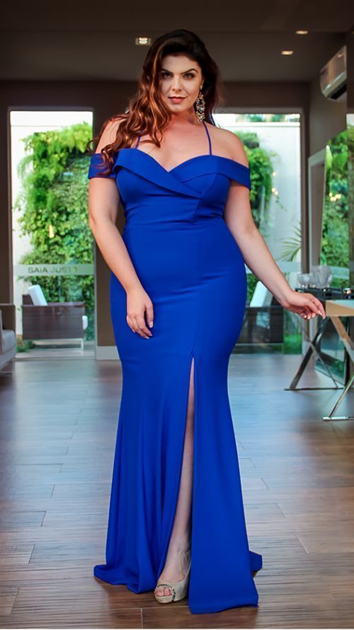 Royal Blue Plus Size prom Evening Dress cg5310