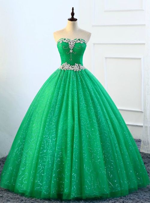 Green ball gown prom dress cg5541