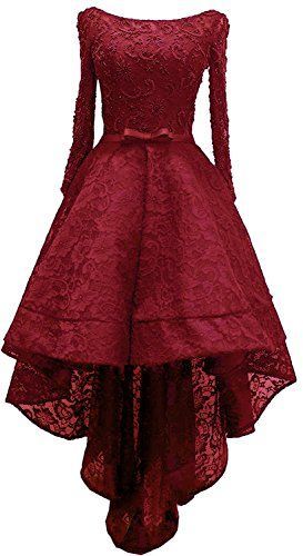 A-line Scoop Neck Long Sleeve Burgundy Dresses long sleeve prom dresses  cg5651