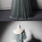 Green Lace Strapless Long A Line Senior Prom Dress, Evening Dress  cg5689