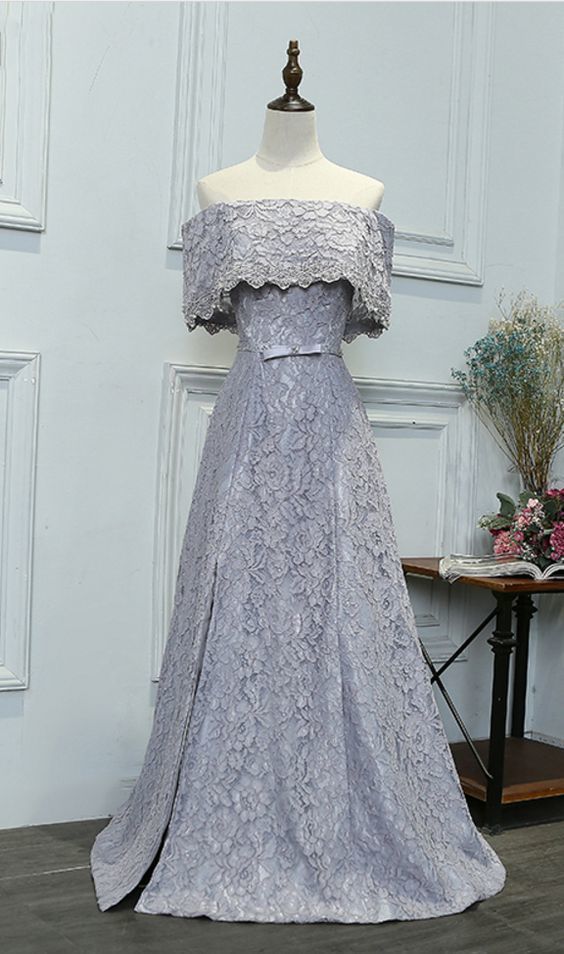 Grey Lace Length Evening Dress Pearl Straps Sewn The Higher Party prom Dress   cg5832