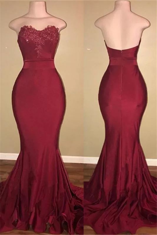 Burgundy Long Prom Dresses Cheap for Juniors | Mermaid Open Back Sexy Formal Dresses for Women  cg5971