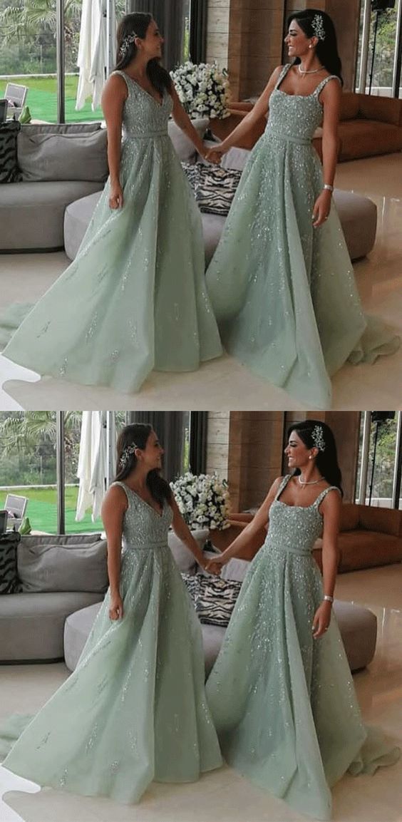 Modern Tulle Appliques & Beading A Line Bridesmaid prom Dresses  cg5995