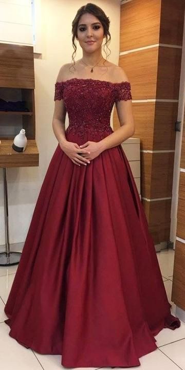 Off the Shoulder Appliqued Long Prom Dress School Dance Dress Fashion Winter Formal Dress  cg6027