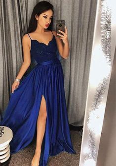 Sexy Prom Dress with Slit, Long Graduation Party Dress  cg6043