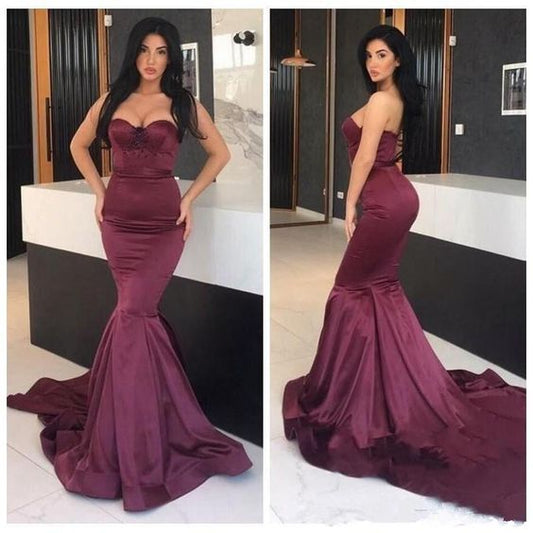 Burgundy Mermaid Sheath Long Prom Dresses Off the Shoulder Evening Dresses  cg6140