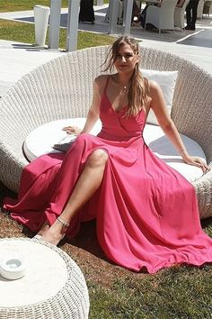 Beautiful A Line Prom Party Dress V Neck Side Slit With Straps   cg6193