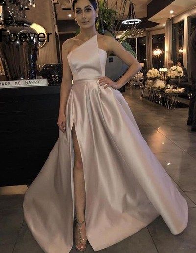 Elegant Side Slit Simple Cheap Long Prom Dresses  cg6258