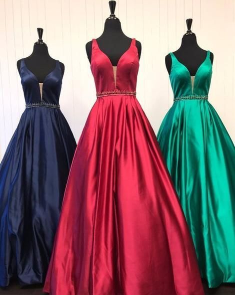 A-line Satin Long Prom Dress Fashion Winter Formal Dress Popular Wedding Party Dress   cg6413